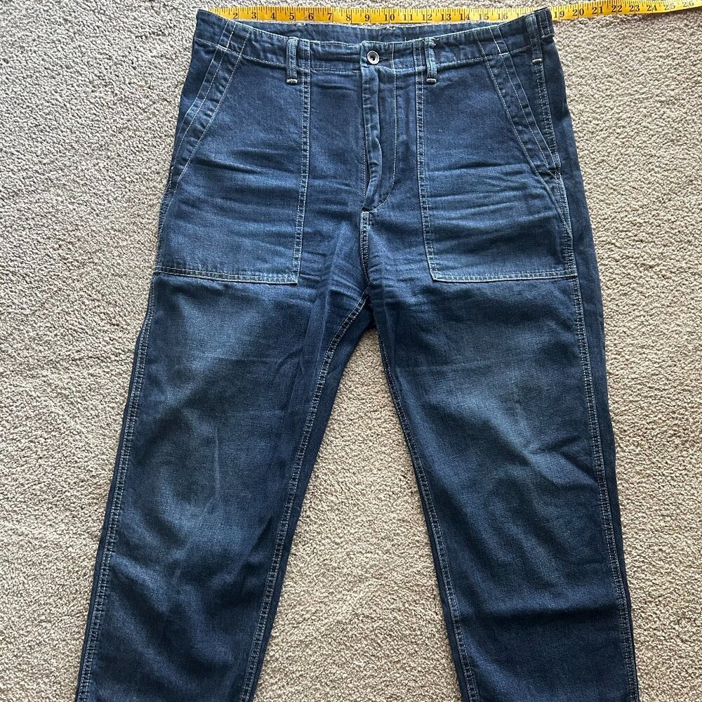 Gap Premium Mens Denim Worker Jean - Sized 34 x 32, Inky dark wash